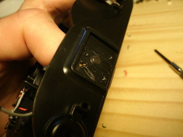 Wiring up the camera to make the hot shoe functional.