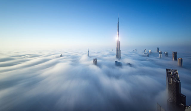 Heavenly Photographs of Dubai Skyscrapers Poking Through a Sea of