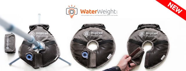 WaterWeight - Ultra portable water or sand bag which folds into it's own handle