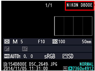 This is what you'll see if you have a real Nikon D800E.