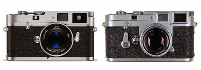 Leica M-A (left) next to the Leica M3 (right)