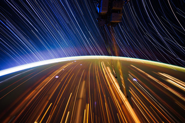 "Expedition 31 star trail composite using iss031e044596 thru iss031e044624"