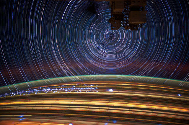 "ISS030 star trails created with iss030e271644 thru iss030e271714"