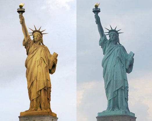 Did you know the Statue of Liberty was once a dull copper color?