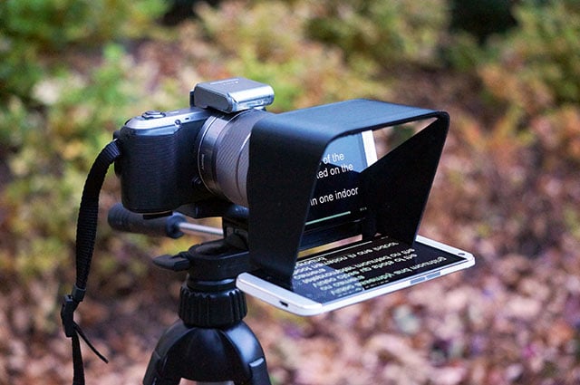 The Parrot Is A Teleprompter You Attach To The Front Of Your Camera Lens