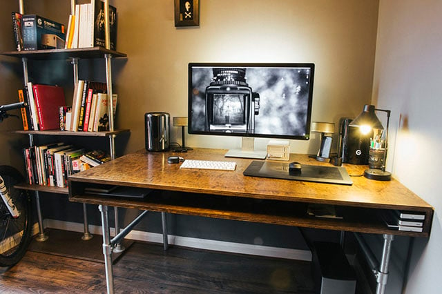 How I Built a Custom Desk and Wire-Free Workspace for My Photo Editing