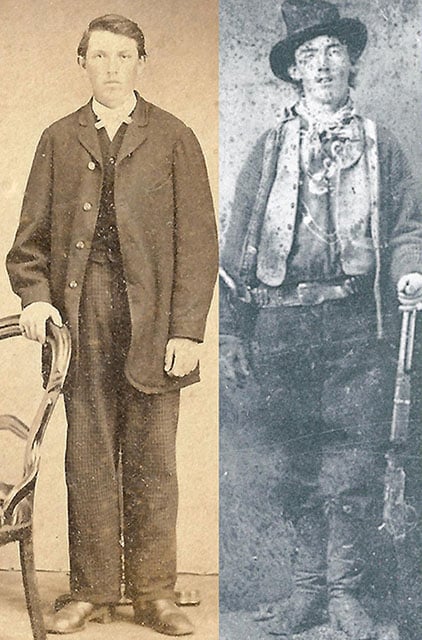 Aragon's photo (left) compared to the known photo of Billy the Kid (right)