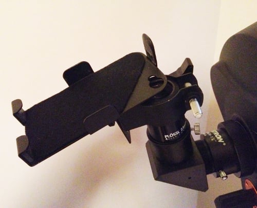 A smartphone adapter will hold your phone in place above the eyepiece.