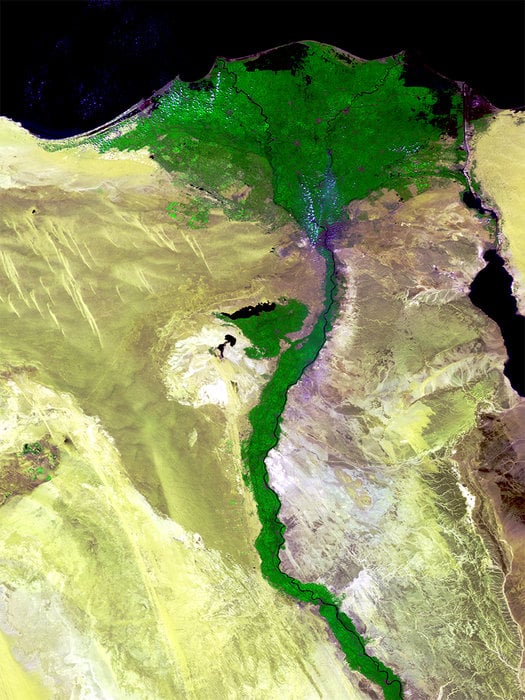 The Nile Delta in Egypt, acquired by Proba-V on 24 March 2014. An example of what the camera is used to capture.