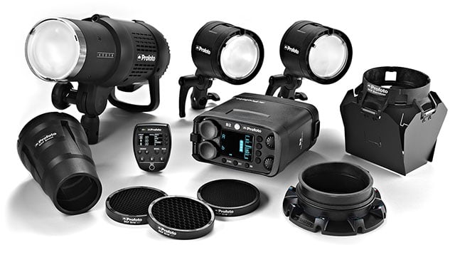 A family portrait of the Profoto Off-Camera Flash system.