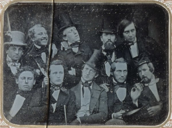 Daguerreotype of a group of intellectuals in Oslo, Norway, c. 1850 [#]