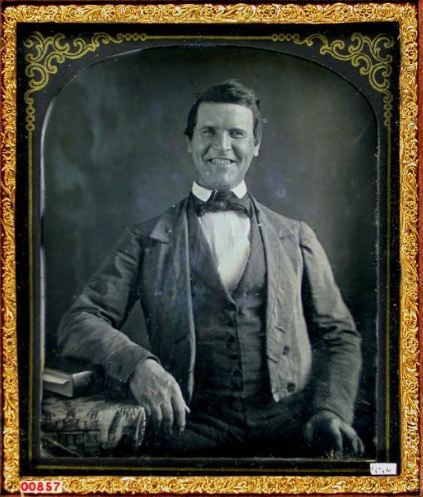 Daguerreotype portrait of man smiling. Unknown, 1850’s. [#]