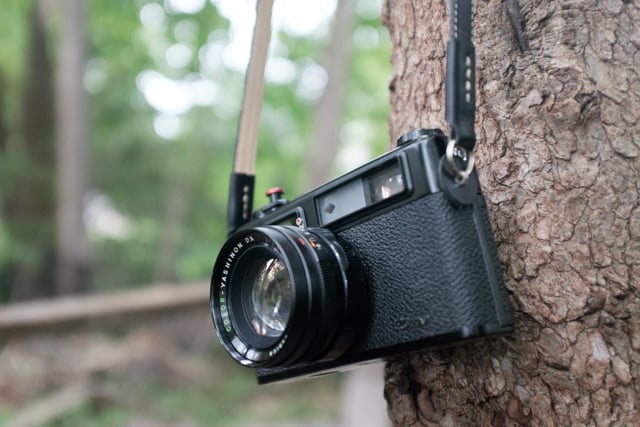 Nucis Leather Simple Life Strap on Camera