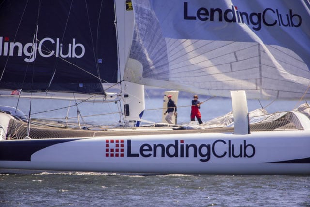 The Lending Club under way at about 4/10 of a mile from the lens