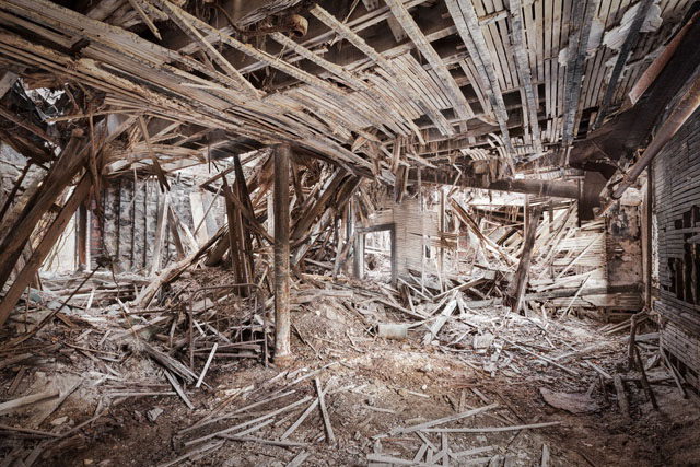 The Staten Island Farm Colony was constructed in the 19th century to house and rehabilitate the city's poor.  This was the last room standing in a collapsed dormitory now slated for demolition.