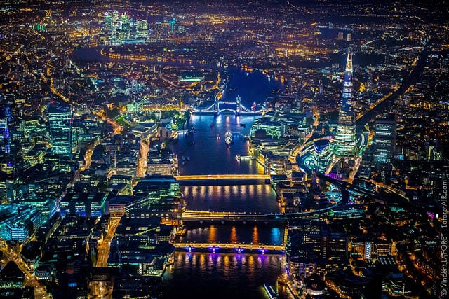 Aerial Photographs Of London Glowing At Night