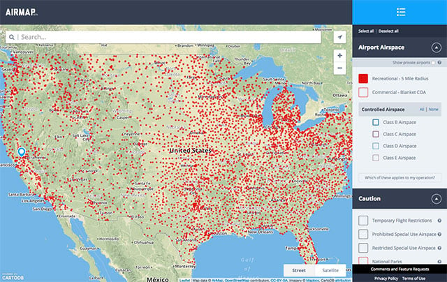 Air map hot sale drone