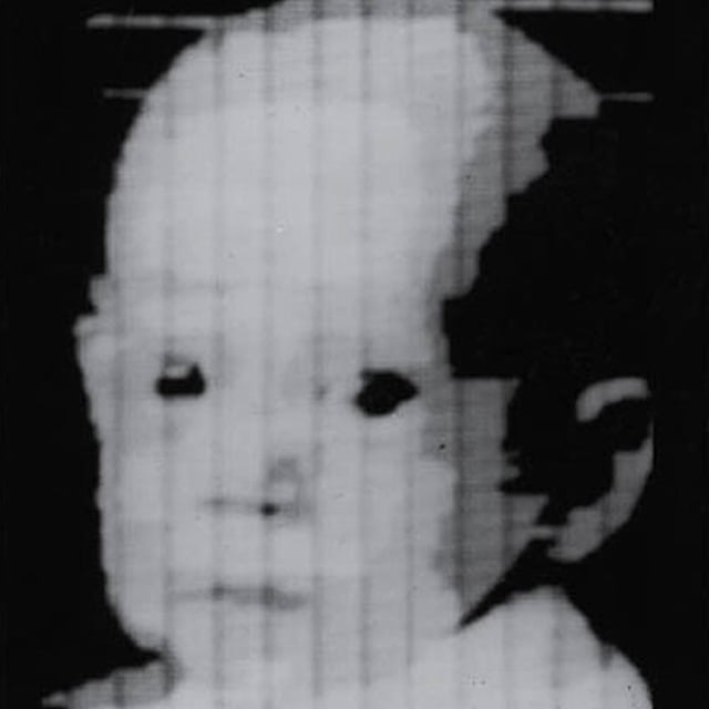 The first digital photo ever made, showing a baby's face