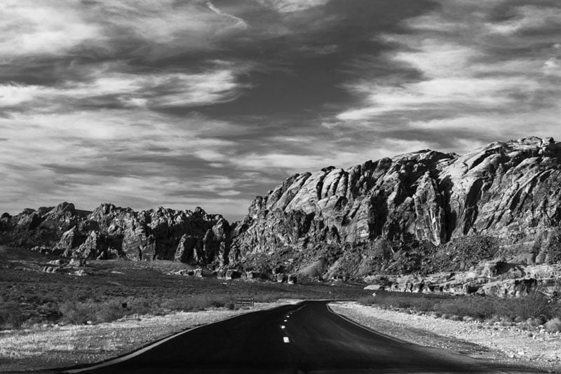 The road to Valley of Fire State Park, Nevada.