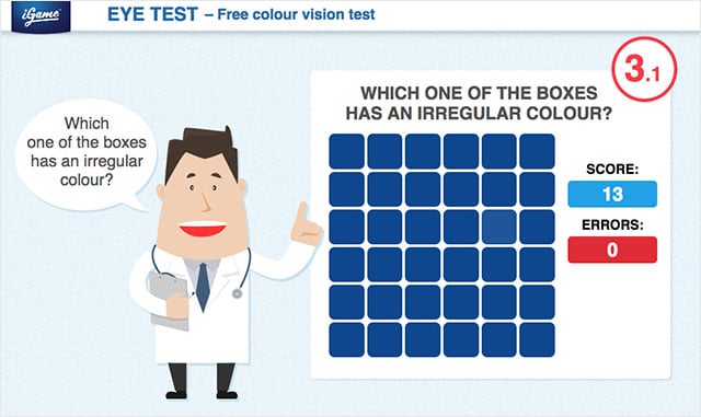 Eye vision test game