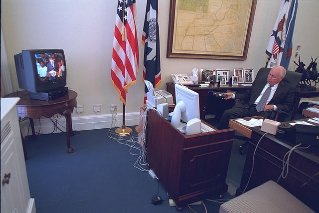 Vice President Cheney Watches Television