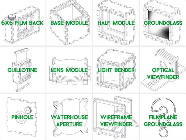 Some of the modules available on the Focal Camera website.