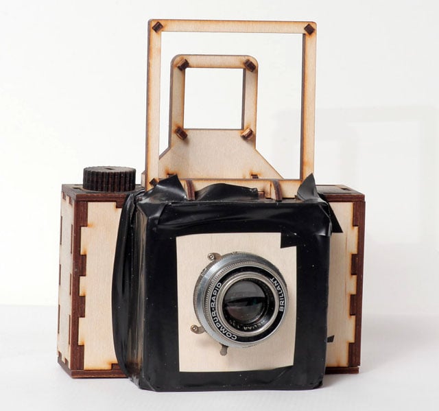 This camera uses an old lens from a folding medium format camera. Photo by Cihad Caner.