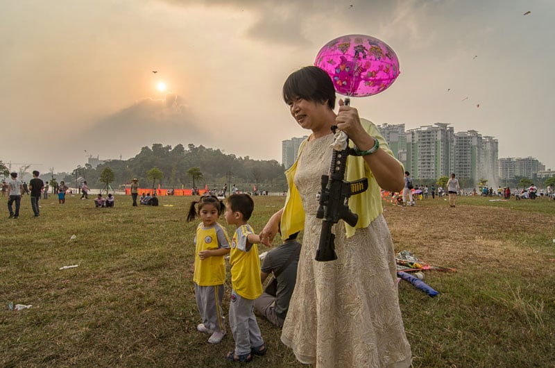 Grandmother with fake gun – Yangjiang, China