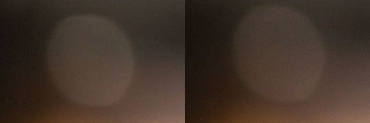 Cropped comparison. Canon on left, Sigma on right.