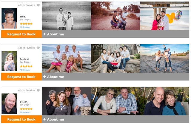 Browsing results for family portrait photographers in San Diego.