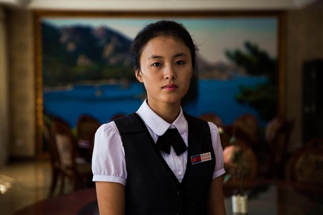 A woman working in a hotel in Sinuiju