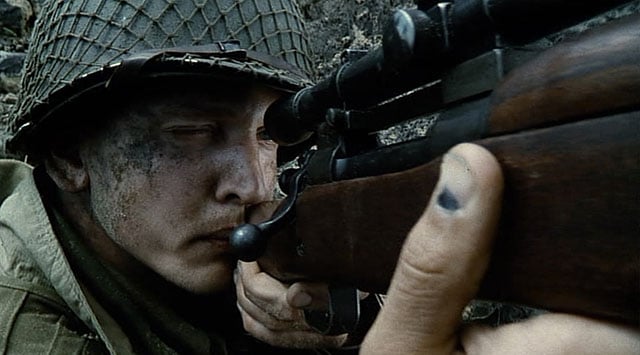 A still from Saving Private Ryan, which used bleach bypass for its look.