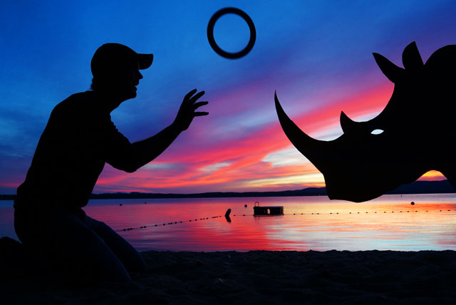 "The Ring Toss" I can't think of a better way to wind down at the end of the day then with a little Rhino Ring Toss. For anyone interested: All you need is a rhinoceros and a ring and you're good to go.