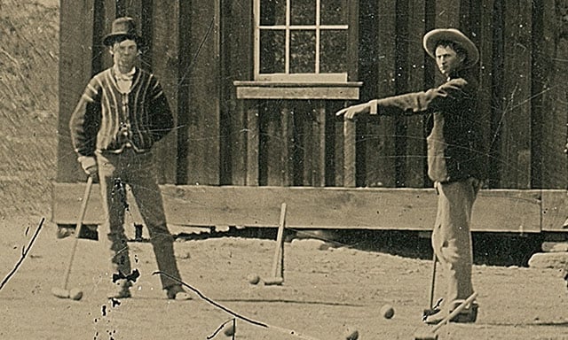 Billy the Kid (left) spotted playing croquet.