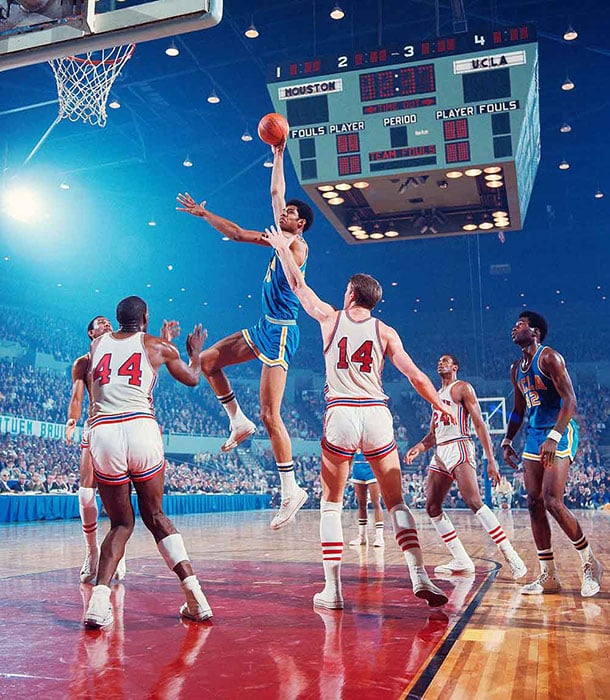 Rich Clarkson’s 1986 photo of Kareem Abdul-Jabbar.