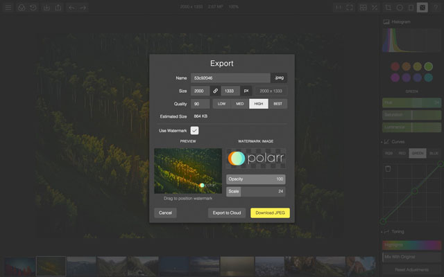 polarr photo editor tutorial for watermarks