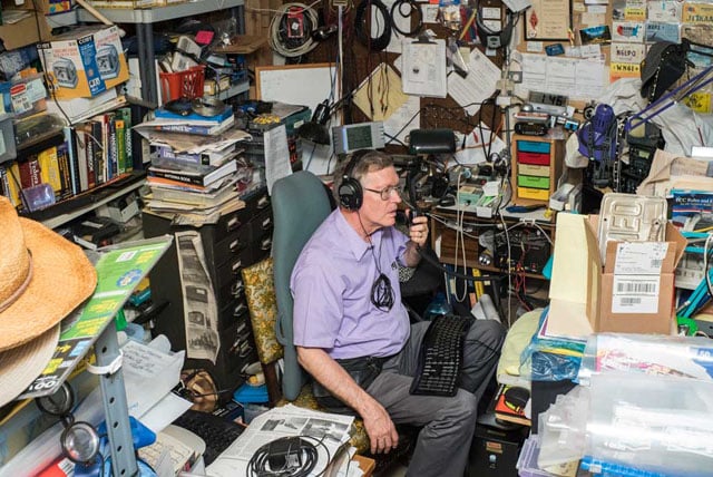 It's never all work and no play; when not in his lab, W.E. Moerner makes time for an amateur radio hobby. A member of the Stanford Amateur Radio Club, Moerner often broadcasts from ham radio gear in his garage at home.