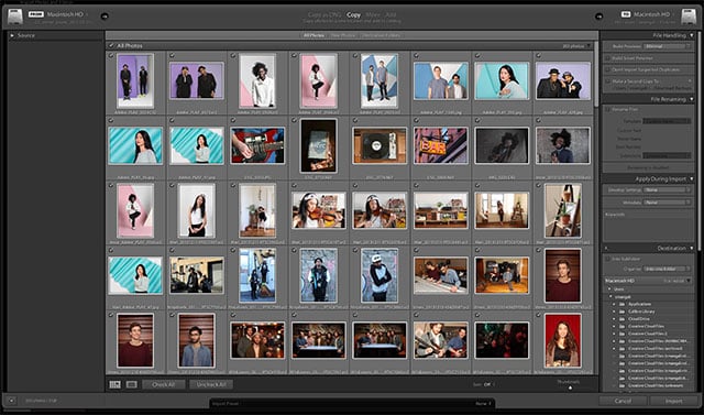 The old Lightroom Import screen.