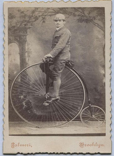 Cabinet photo of man on a bike