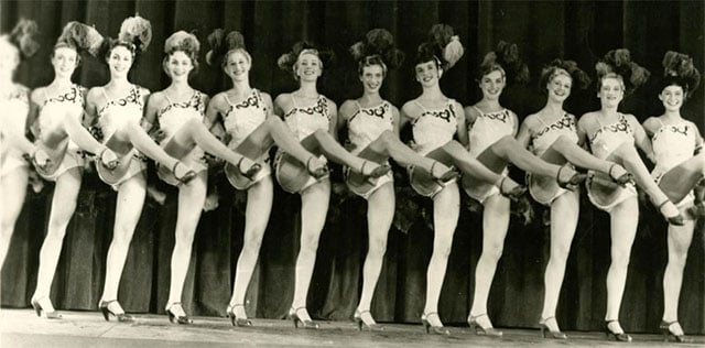 The Bluebell Girls (Les Bluebells Girls du lido) in chorus lines from the 1954 film Femmes de Paris.