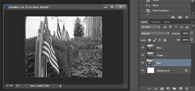 Organize your three shots into labeled layers.