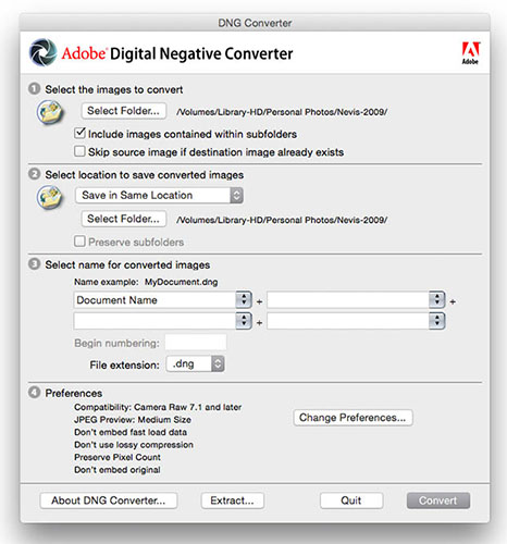 adobe .dng converter program