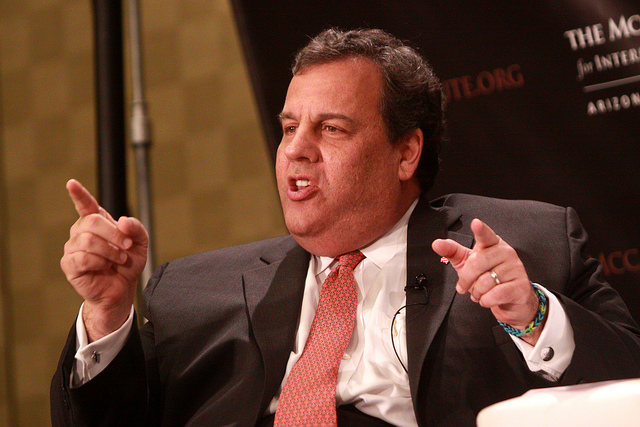 Governor Chris Christie of New Jersey speaking at an event hosted by The McCain Institute in Phoenix, Arizona.
