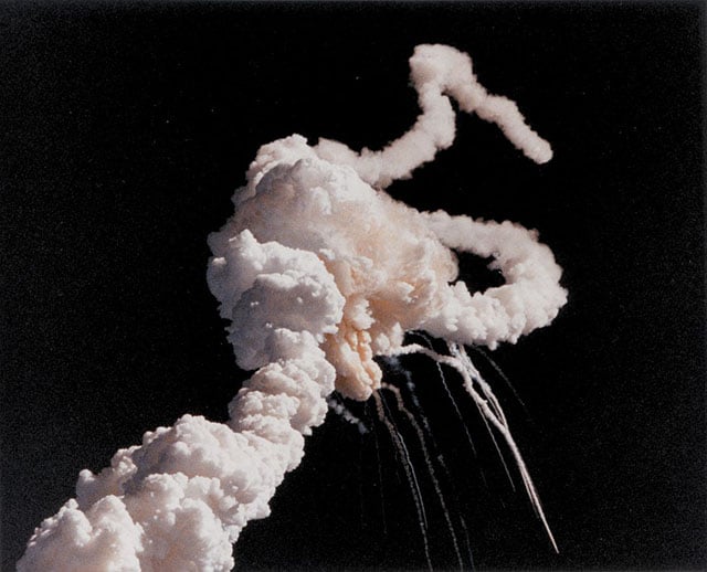 NASA's photo of the Challenger disaster.