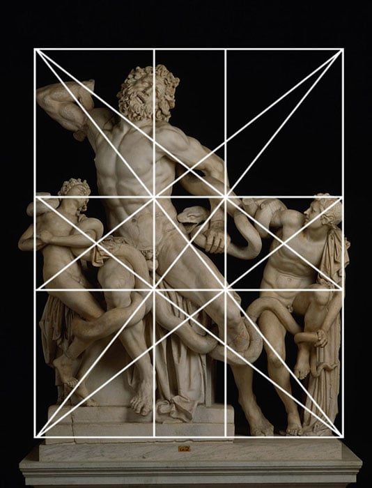 “Laocoon & His Sons” is a Greek sculpture that was constructed by using Dynamic Symmetry.