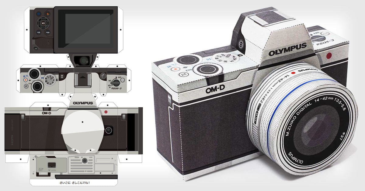 build-an-olympus-mirrorless-camera-out-of-paper