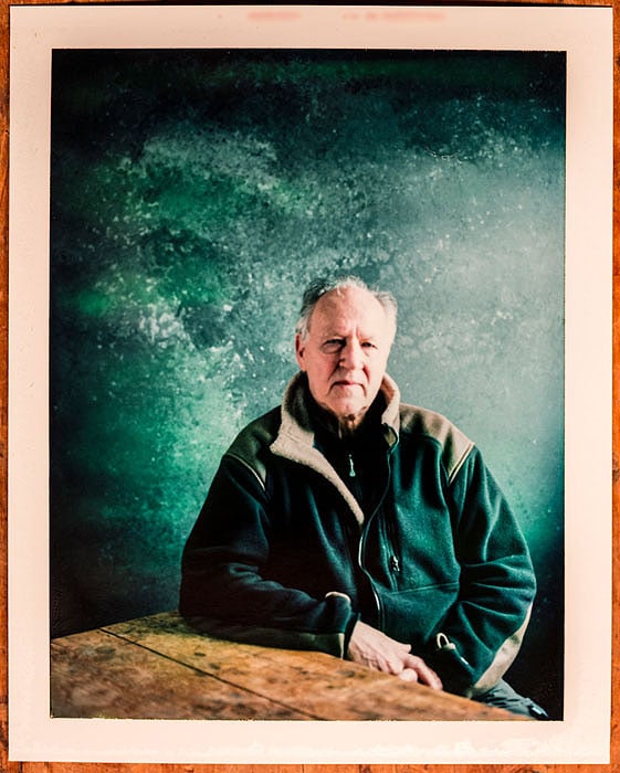 Werner Herzog, director of the film, "Lo and Behold: Reveries of the Connected World," photographed in the L.A. Times photo & video studio at the Sundance Film Festival, in Park City, Utah, on Jan. 24, 2016. (Jay L. Clendenin / Los Angeles Times)