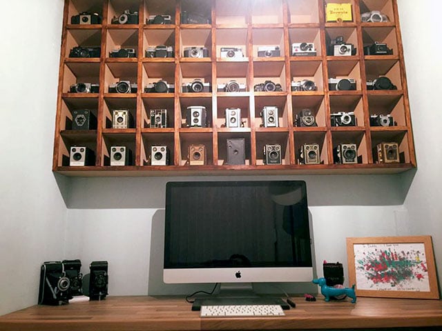 This Photographer S Office Features His Collection Of Vintage Cameras