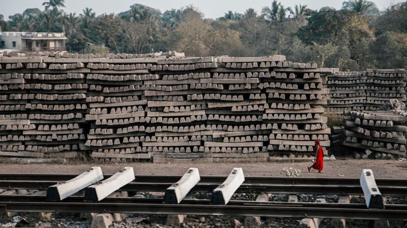 Where railway ties are born, outside Cuttack, Odisha