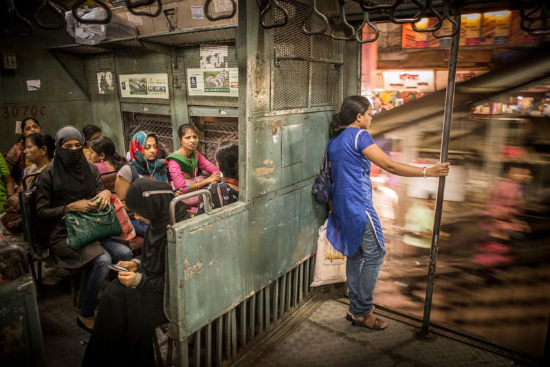 Women's Compartment of a Suburban Train by Tamina-Florentine Zuch of Hamburg, Germany "Every day millions of people make use of the suburban trains in Mumbai. Almost every train has separate compartments for women to avoid sexual abuse."